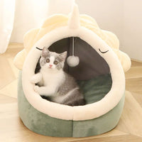 Dinosaur Pet House with Dangling Toy - Cozy Retreat for Cats & Small Dogs