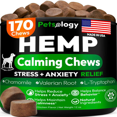 Advanced Calming & Sleep Support Chews for Dogs - Melatonin & Hemp Formula