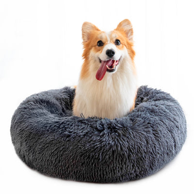 Fluffy Calming Donut Bed - Washable Comfort Bed for Dogs & Cats
