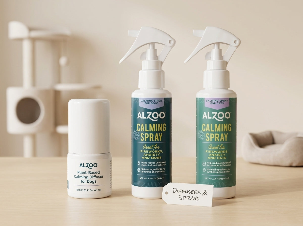 ALZOO calming diffuser refill and spray bottles for dogs and cats - Diffusers and Sprays